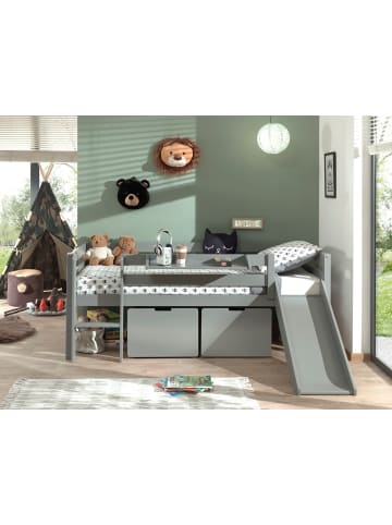 58 aufm Kessel KOJENBETT mit Rutsche Karolina 208x83x175 aus Massivholz in Grau