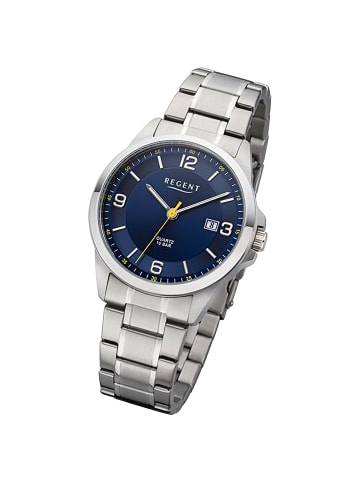 Regent Analog-Armbanduhr Regent Metallarmband silber mittel (ca. 39mm)
