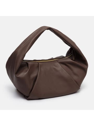 Les Visionnaires Greta Essential Schultertasche Leder 43 cm in chocolate