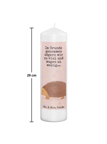 Mr. & Mrs. Panda Geburtskerze Igel Herzen Design mit Spruch in Weiß