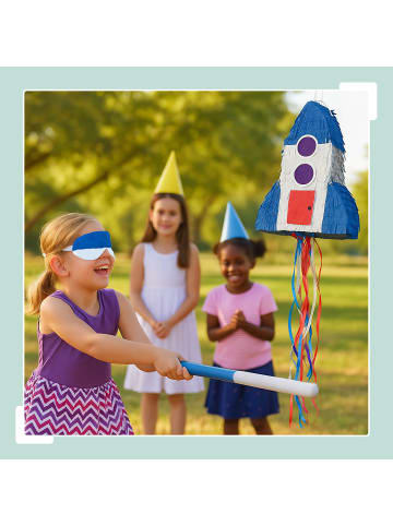 relaxdays 3-tlg. Pinata Set "Rakete" in Bunt