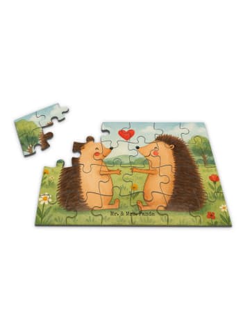 Mr. & Mrs. Panda Puzzle Igel Liebe Design ohne Spruch in Weiß