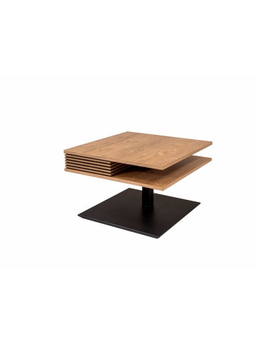 58 aufm Kessel COUCHTISCH höhenverstellbar Clare 70x49x70 Furnier Schwarz/Wildeiche