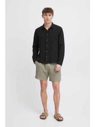 !SOLID Langarmhemd SDIain LS 21108198 sommerliches Langarmhemd aus Musselin in Schwarz