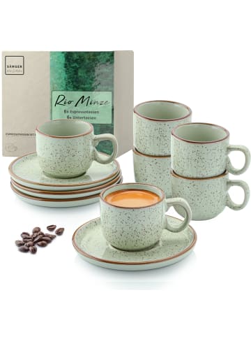 Sänger 12-tlg. Espressotassen Set Rio Creme aus Steingut