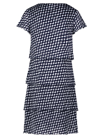 Betty Barclay Stufenkleid mit U-Boot-Ausschnitt in Dunkelblau/Weiß
