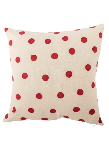 Bloomingville Kissen BOWIE mit Roten Punkten und Rosa Schleife 45x45 cm