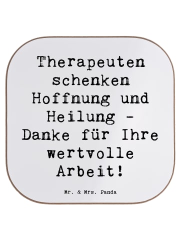 Mr. & Mrs. Panda Untersetzer Spruch Therapeut Dankeschön mit Spruch in Weiß