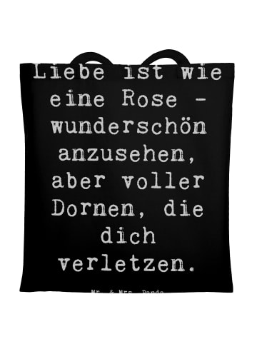 Mr. & Mrs. Panda festivaltasche Spruch Rose Herzschmerz mit Spruch in Schwarz