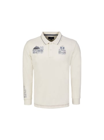 La Martina Poloshirt MBP301 in creme