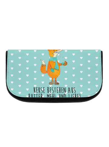 Mr. & Mrs. Panda Kulturtasche Fuchs Keks mit Spruch in Türkis Pastell