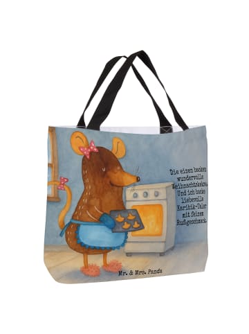 Mr. & Mrs. Panda Reisetasche Maus Kekse Design mit Spruch in Weiß