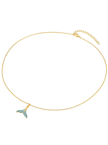Rafaela Donata Halskette Flosse aus Sterling Silber mit Zirkonia in gelbgold