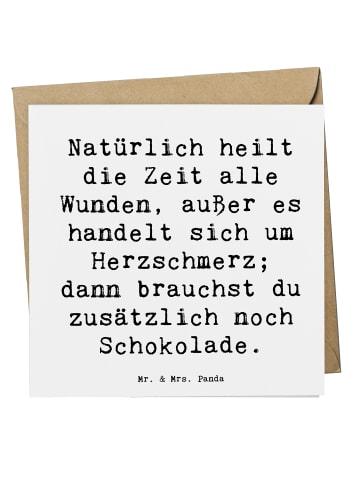 Mr. & Mrs. Panda Deluxe Karte Spruch Herzschmerz Schokolade mit ... in Weiß