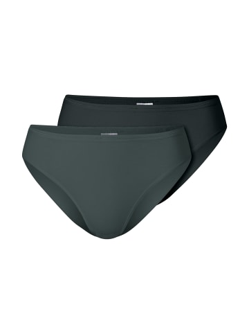 Schiesser Tai Slip Modal Essentials in Schwarz / grün