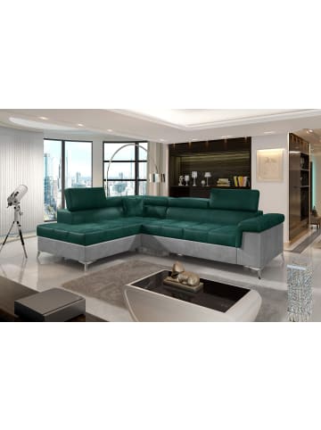 MF Design Eduardo Recamiere Links in Flaschengrün -  (L) 202 x (B) 275 x (H) 88 cm