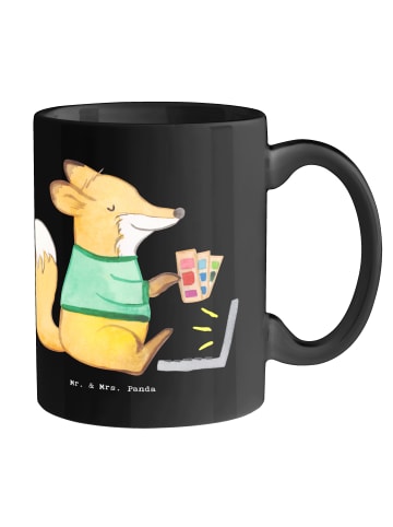 Mr. & Mrs. Panda Kaffeebecher CMYK Designer mit Spruch in Schwarz