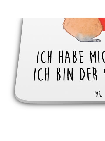 Mr. & Mrs. Panda Getränkeuntersetzer Capybara König mit Spruch in Weiß