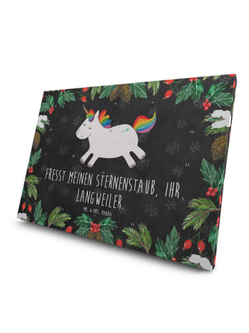 Mr. & Mrs. Panda Tee Adventskalender Einhorn Happy mit Spruch in Kreidetafel