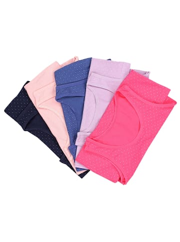 TupTam 5er- Set Unterhemden in rosa/lila