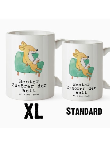 Mr. & Mrs. Panda Tasse Fuchs Bester Zuhörer der Welt mit Spruch in Weiß