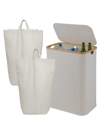 relaxdays Pfandflaschen-Sammelbehälter in Beige - 170 Liter