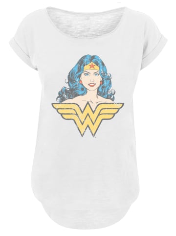 F4NT4STIC Long Cut T-Shirt DC Comics Superhelden Wonder Woman Gaze in weiß