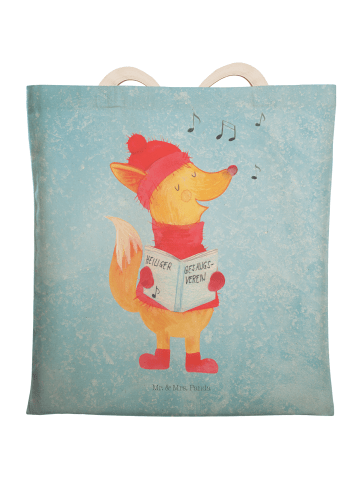 Mr. & Mrs. Panda Shopper-Tasche Fuchs Sänger ohne Spruch in Eisblau