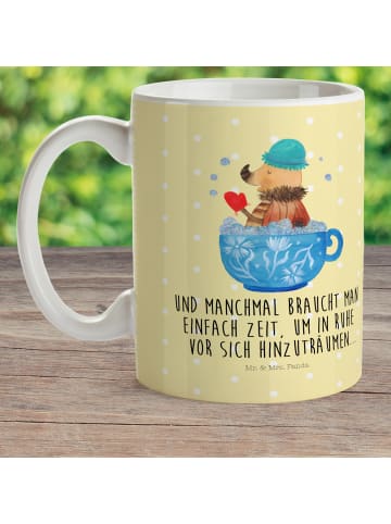 Mr. & Mrs. Panda Trinklernbecher Nachtfalter Schaumbad mit Spruch in Gelb Pastell
