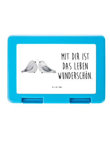 Mr. & Mrs. Panda Brotbüchse Turteltauben Liebe mit Spruch in Weiß