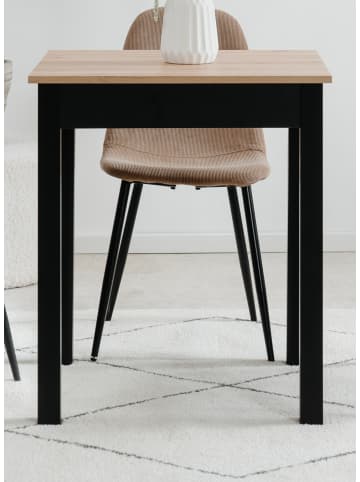 Furn.Design Esstisch Eiche Artisan, schwarz 60 x 67 cm, Küchentisch in modernem Design