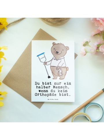 Mr. & Mrs. Panda Grußkarte Orthopäde Herz mit Spruch in Weiß