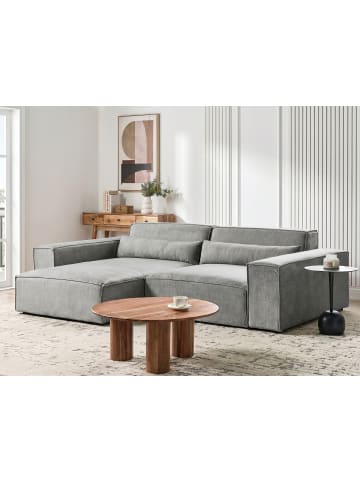 Beliani Ecksofa HELLNAR in Grau - (W) 262 x (H) 70 x (L) 176 cm rechtsseitig