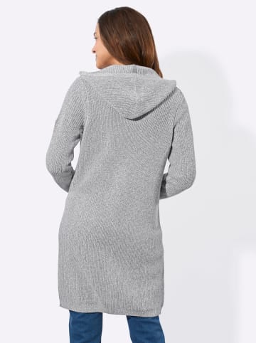 WITT WEIDEN Strickmantel in steingrau-ecru-meliert