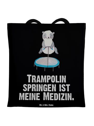 Mr. & Mrs. Panda Shopping Tasche Panda Trampolin springen mit Sp... in Schwarz