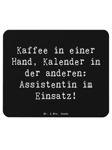 Mr. & Mrs. Panda Mousepad Spruch Assistentin im Einsatz mit Spruch in Schwarz
