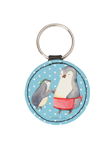 Mr. & Mrs. Panda Anhänger Pinguin mit Kind ohne Spruch in Blau Pastell