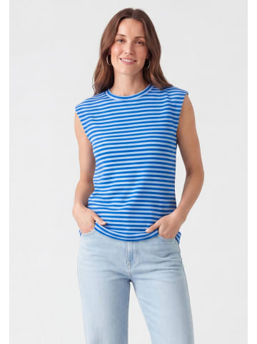 usha BLUE LABEL Women T-Shirt in Sky Blue Stripes