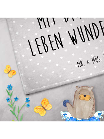 Mr. & Mrs. Panda Gästetuch Turteltauben Liebe mit Spruch in Grau Pastell