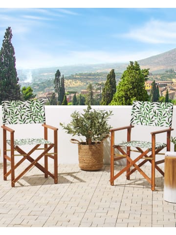 Beliani 2er-Set Gartenstuhl CINE in Grün/Braun