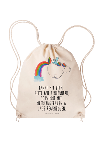 Mr. & Mrs. Panda Sportbeutel Einhorn Pegasus mit Spruch in Creme