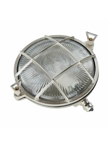 Licht-Erlebnisse Außen Wandlampe Ø 18 x (H)18 cm in Nickel matt