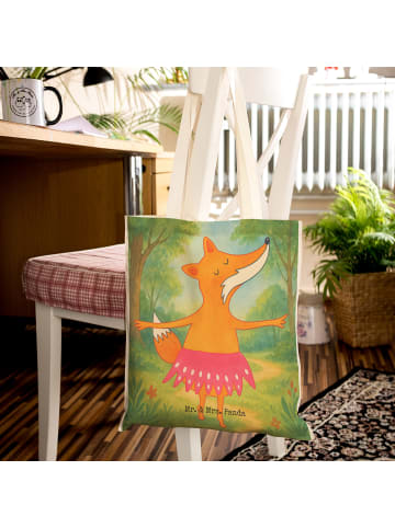 Mr. & Mrs. Panda Shopping Bag Fuchs Ballerina Design ohne Spruch in Weiß