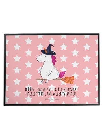 Mr. & Mrs. Panda tischpad Einhorn Hexe mit Spruch in Rot Pastell