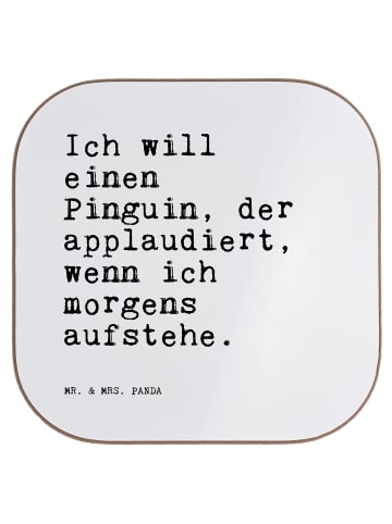 Mr. & Mrs. Panda Untersetzer für Gläser Ich will einen Pinguin,.... in Weiß