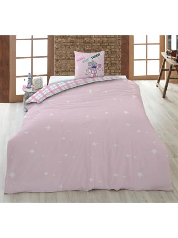 Disney Disney Stitch Bettwäsche 140x200 cm + Kissen 65x65 cm Polycotton in Rosa