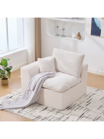 ABRIHOME Einzelsitzsofa Stoffsofa mit Kissen in Beige