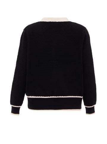 faina Women Cardigan in Schwarz Wollweiss