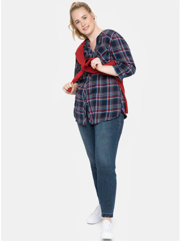 sheego Karo-Bluse in nachtblau