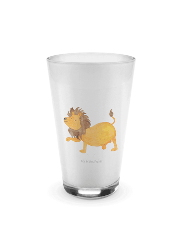 Mr. & Mrs. Panda Latte Macchiato Glas Sternzeichen Löwe ohne Spruch in Transparent